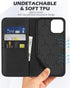 SHIELDON Case for iPhone 12/12 Pro 5G, Genuine Leather Wallet Case with RFID Blocking and Kickstand