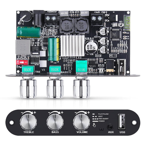 ZK-1001U 5.3 100W 9-24V Amp Bluetooth Mono Amplifier Board with TWS, Mini Audio Amps with Boost for Home Outdoor DIY