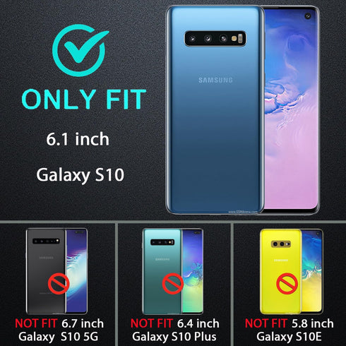 Samsung Galaxy S10 Case with 2Pcs Self Healing TPU Screen Protector & Camera Lens Protector (Blue/Turquoise)