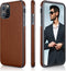 LOHASIC Luxury Leather iPhone 11 Pro Max Case - Slim Designer Soft Leather Cover, Brown