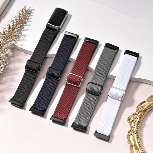 5 Pack Stretchy Nylon Bands for Fitbit Charge 5/6 - Adjustable Sport Replacement Wristbands for Men & Women