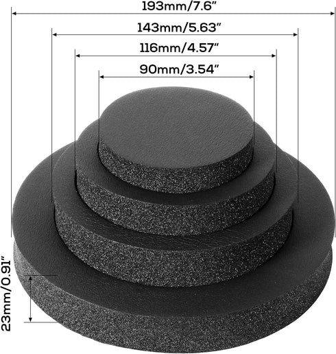 RDBS 6" 6.5" 6.75" Car Speaker Foam Rings - Universal Self Adhesive Fast Rings Sponge Bass Blocker Kit, 4PCS