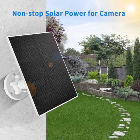 Solar Panel for Wireless Security Camera Outdoor - USB C & Micro USB 5W Solar Panel with 9.8ft USB Cable