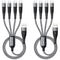 USB Type C QC3.0 Fast Charging 4-in-1 Multi USB C Splitter Cable for iPhone 15 Pro Max, Samsung Galaxy S24