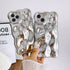 Case for iPhone 14 Pro Max,3D Wave Bubble Shape Ripple Chrome Pattern Soft Non-Yellowing Bumper Case Glitter Shiny Camera Shockproof Women Girls Cover Case for iPhone 14 Pro Max -Silver