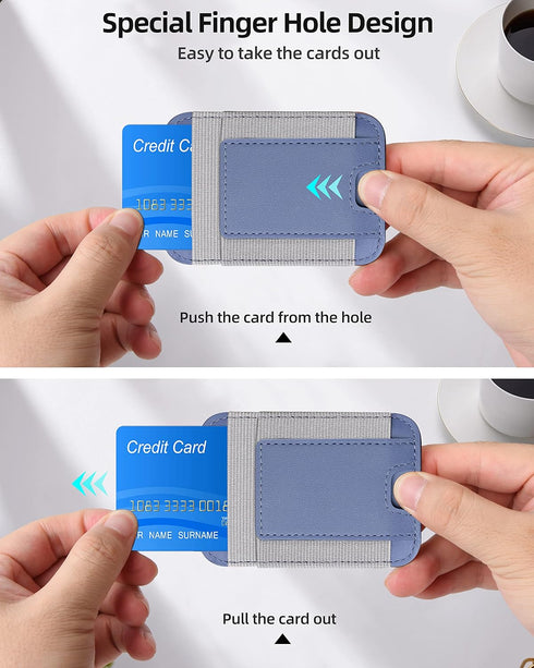 Upgraded Magsafe Wallet, Strongest Magnetic Wallet for iPhone with 2 Card Slots, Vegan Leather, Fit 7 Cards, Purple