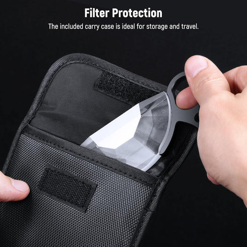 NEEWER 79mm Handheld Half Moon Kaleidoscope Prism Lens Filter - K9 Optical Crystal with Hand Grip, 1/4" Threaded Hole