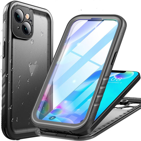 Cozycase iPhone 14 Waterproof Shockproof Dustproof Case, Heavy Duty 360 Full Body Military Grade with Screen Protector