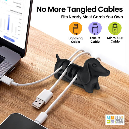 Gifts for Readers & Writers Cable Holder Clips, Tidy Cord Management Organizer for USB Charging & Power Cables