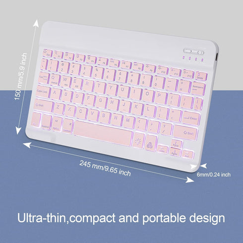 TOHAKATA A16 11th 10th Backlit Bluetooth Keyboard Small Portable Wireless Keyboard Rechargeable Illuminated for Android