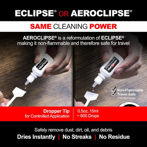 Sensor Cleaning Swab Kit with Eclipse Optic Cleaning Solution (0.5oz/15ml) + Type-4 Sensor Swab Ultra 33mm (Pack of 6)