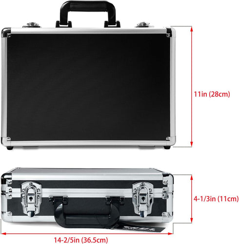 HUL 14in Two-Tone Aluminum Case with Customizable Pluck Foam Interior for Test Instruments, Tools, and Accessories