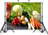 KeyWork 9x9ft Fresh Vegetable Backdrop Assorted Produce Photography Background for Party Farm to Table Themed
