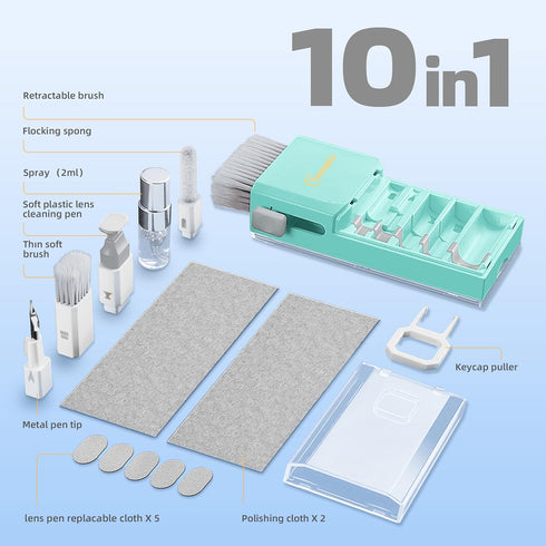 Electronics Keyboard Repair Kit with 3 in 1 Earbud Cleaner Pen, Camera Lens Pen, Suitable for iPad, iPhone, Cell Phone