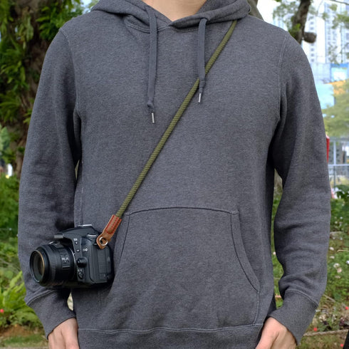 120cm Vintage Soft Camera Strap, Rope Neck Shoulder Strap for Sony Nikon Canon Fuji Mirrorless DSLR SLR (Green)