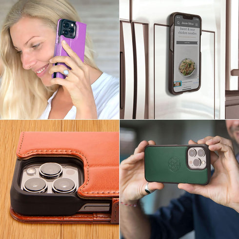 Dreem Fibonacci Wallet Case for iPhone 14 Pro - 2-in-1 Shockproof with Detachable Vegan Leather Folio