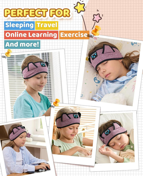 Kids Bluetooth Headphones, Headband Earphones for Children, Wired & Wireless Playback, Travel Accessories with 3.5 MM