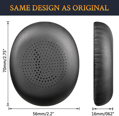 SOULWIT Replacement Ear Pads for Jabra Evolve2 30 Headset, Cushions with Softer Protein Leather (Black)