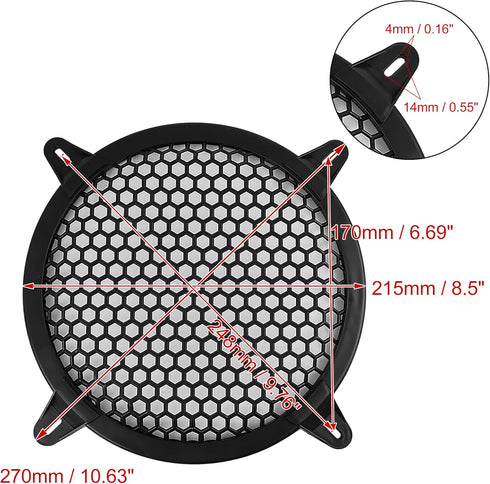 X AUTOHAUX 4pcs Grill Cover, 8 Inch Mesh Protector for Car Speaker Woofer Subwoofer