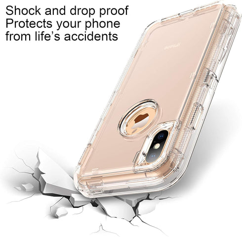MXX Case for iPhone Xs, Heavy Duty Cover, Shockproof Protection, Hybrid TPU with Hard PC Panel