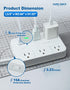 Surge Protector Power Strip - 6 Outlets, 3 USB-A, 1 USB-C, 1050J, 6FT Flat Plug Extension Cord, ETL Certified