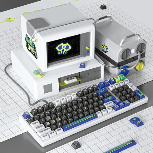 JSJT PBT Keycaps, 154 Keys Custom Keycaps, JSA Profile, Power Loading Themed Keycap Set for Cherry MX Switches
