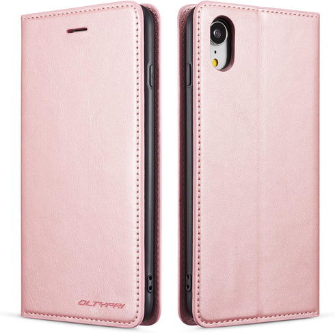 QLTYPRI Premium PU Leather Case for iPhone XR (6.1 inch) with Card Holder, Kickstand, Shockproof Flip Folio Wallet -