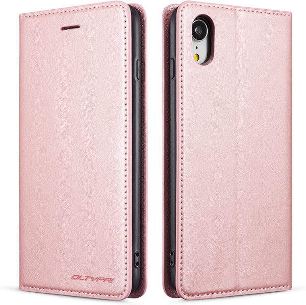 QLTYPRI Premium PU Leather Case for iPhone XR (6.1 inch) with Card Holder, Kickstand, Shockproof Flip Folio Wallet -