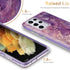 Esdot Rugged Case for Samsung Galaxy S21 Ultra, Military Grade with Fashion Designs, Glitter Purple Marble