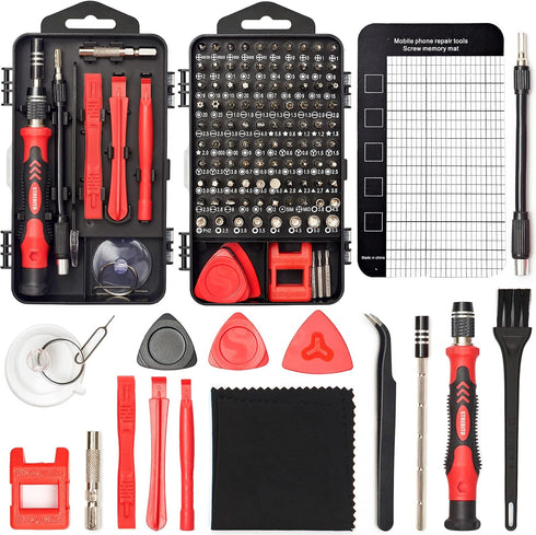 STREBITO 124-Piece Precision Screwdriver Set, Magnetic Electronics Tool Kit for Computer, Laptop, Cell Phone