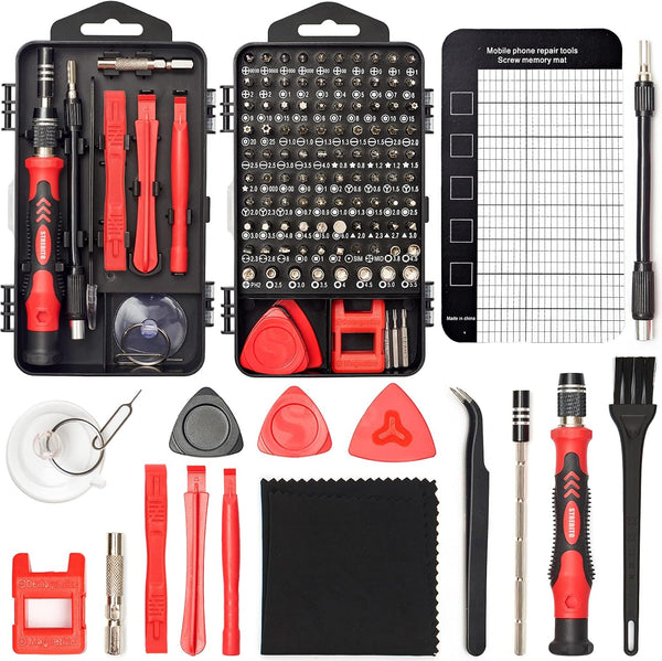 STREBITO 124-Piece Precision Screwdriver Set, Magnetic Electronics Tool Kit for Computer, Laptop, Cell Phone