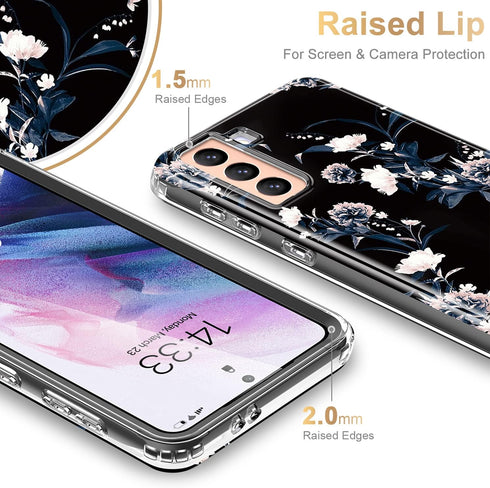 ESDOT Samsung Galaxy S21 Case, Military Grade Rugged Cover with Fashionable Designs for Women Girls, Shockproof