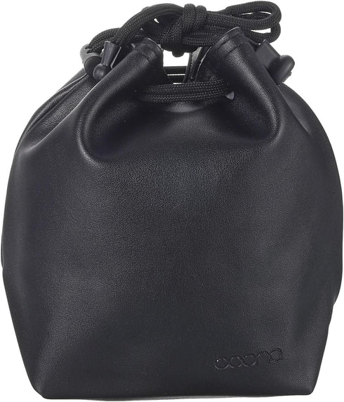PATIKIL Soft Drawstring Lens Pouch Bag with Cotton Pad, 3.94" x 3.94" Thick Fleece Cloth for SLR Lens, Black