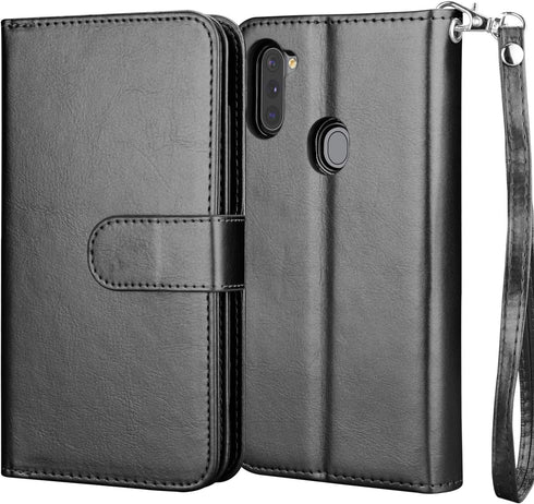 Njjex Galaxy A11 Case for Samsung Galaxy A11, Wallet Case with 9 Card Slots, PU Leather Folio Flip, Detachable