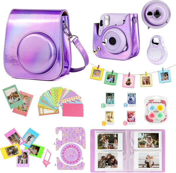 Fujifilm Instax Mini 11 Instant Kids Camera Custom Case Accessories Bundle with Color Filters, Photo Album, and More