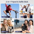 EMART 63" Phone Tripod for iPhone & Selfie Stick, Adjustable Cellphone Tripod Stand with Remote and Phone Holder