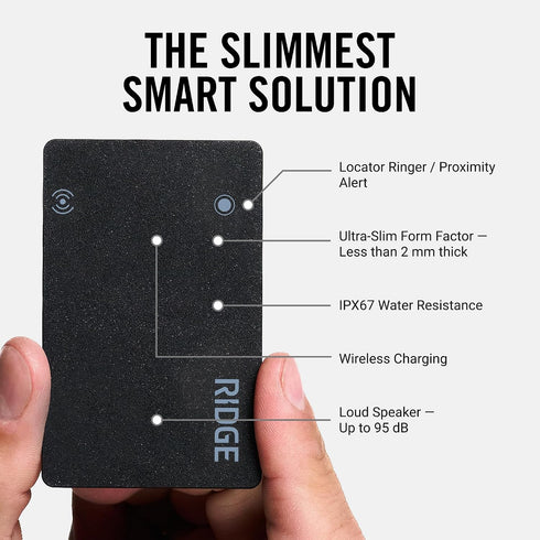 The Ridge IP68 Ridge Wallet Tracker Card - Tile Slim Tracking Card Compatile with Apple Find My, Item Locator
