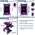 Baby Stroller Phone Holder, Shopping Cart, Golf Cart, Push Cart, Bike Phone Mount, for Motorcycle, Scooter, ATV, Boat, Spin Bike, Treadmill, Handlebar- Universal- iPhone, Cell Phone Clamp (Purple)