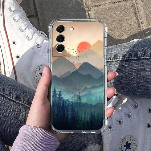 Sunset Nature Landscape Case for Samsung Galaxy S22 Plus Wilderness Night Art Soft TPU Full Cover Case