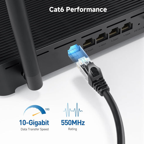 10Gbps 6 6ft, 6 Cat6 Cable Matters Snagless Cat Ethernet Cable - Cat Cable, Cord, Ethernet Cord, Black