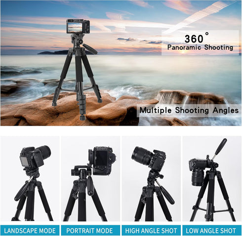 ZOMEi Camera Tripod, 67'' /170cm Tall Minimalist Tripod Compatible with All Cameras, Projectors, Webcams