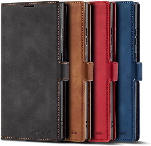 QLTYPRI Samsung Galaxy S22 Ultra Case - Premium PU Leather Cover with Card Holder, Shockproof Flip Wallet Case