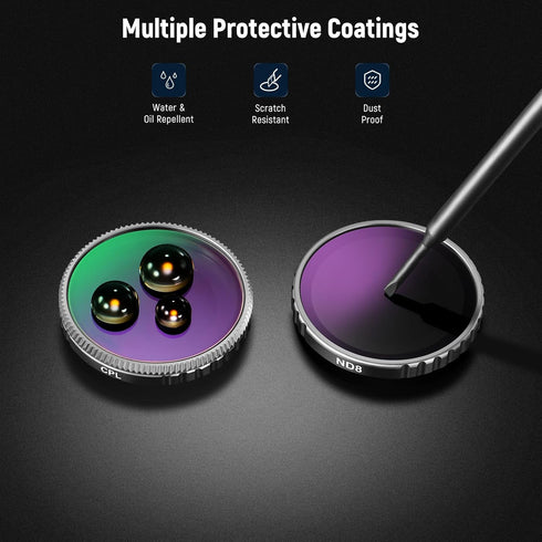 NEEWER ND Filter Set for Insta360 GO 3S, CPL+ND8+ND16+ND32, Multi Coated HD Optical Glass Action Camera Accessories