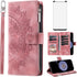 Asuwish Wallet Case for Samsung Galaxy S9 Plus - Mandala Flower, Zipper Card Holder, Tempered Glass, Wrist Strap, Rose