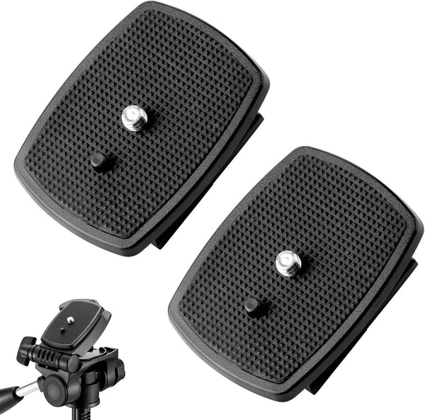 2-Pack Universal Quick Release Plate Set (43x43mm) for Velbon Tripods, Compatible with CX-444, CX-888, CX-460