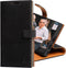 Snakehive Black Genuine Leather Wallet Case for Samsung Galaxy S23 Ultra with Card Holder and Stand