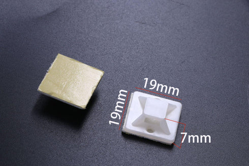 Mini Skater White Nylon Plastic Square Type Self-Adhesive Holders, 50 Pcs Cable Tie Wire Bundle Fixer with Screws
