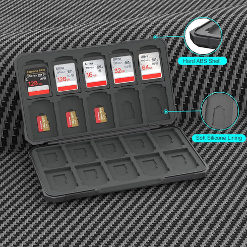 SD Card Holder Memory Card Case for 20 SD Cards and 20 Micro SD Cards, SD Cards Storage Organizer for SD SDHC SDXC TF