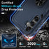 Janmitta Heavy Duty Case for Samsung Galaxy A35 5G, 2024 Navy Blue, with Tempered Glass Protector & Rotatable Kickstand.
