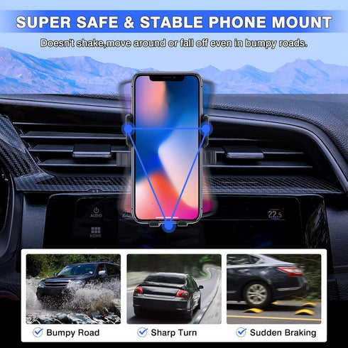 Karltys Car Phone Holder for Honda Civic 2016-2021 Accessories, 10th Gen Civic Cell Phone Holder Air Vent Mount for 4-7